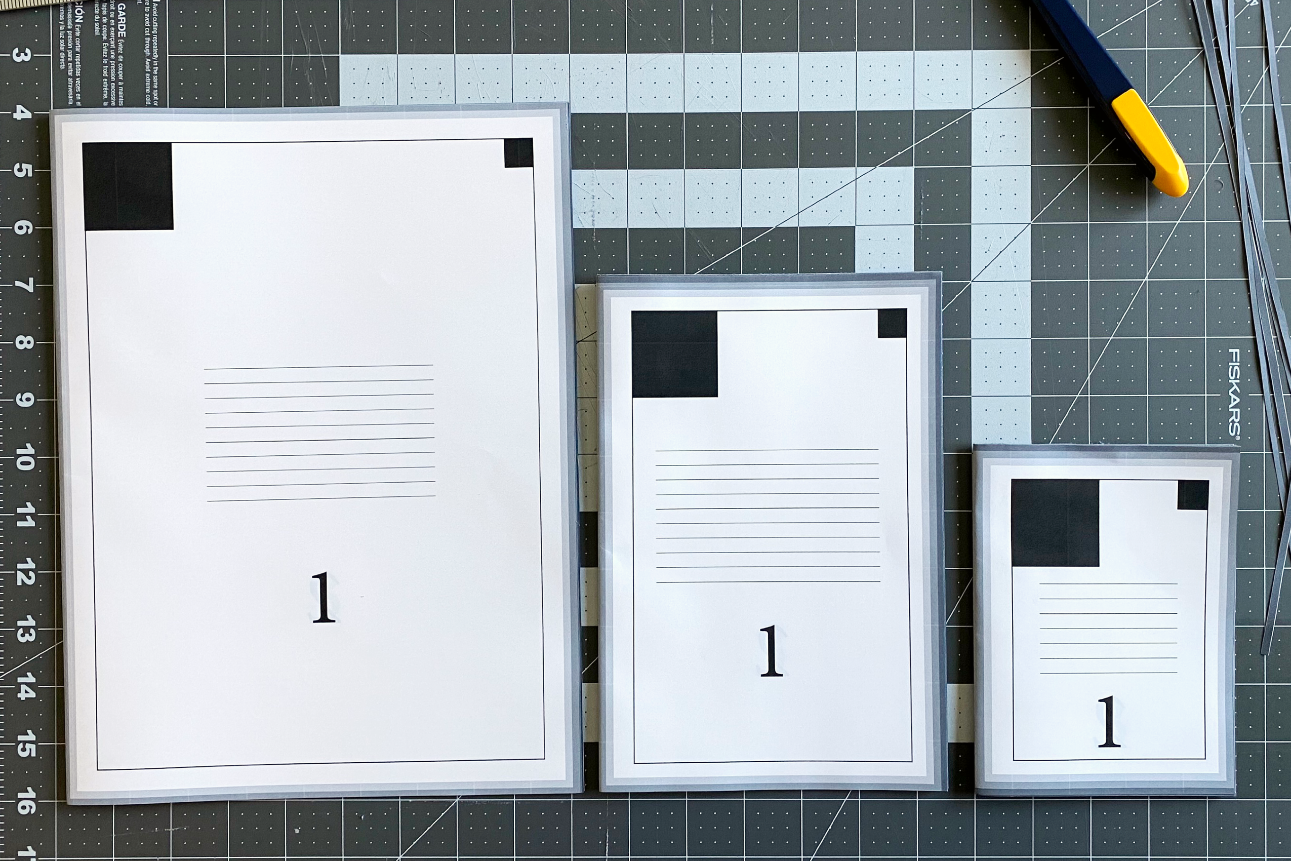 Folio, quarto and octavo printed sections.